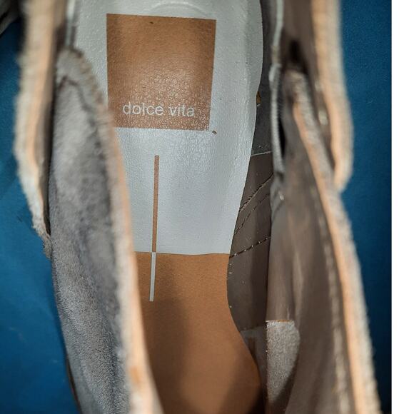 Dolce Vita Womens Suede Ankle Booties Estimated Sz 9 Tan Beige Block Heel Boots - Picture 4 of 10